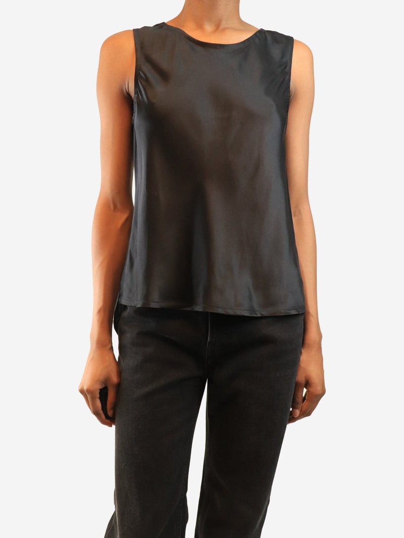 Black silk shell top - size S Tops Anna Valentine 