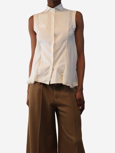 White silk sleeveless shirt - size XS Tops Brunello Cucinelli 