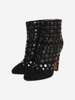 Black suede studded ankle boots - EU 39.5