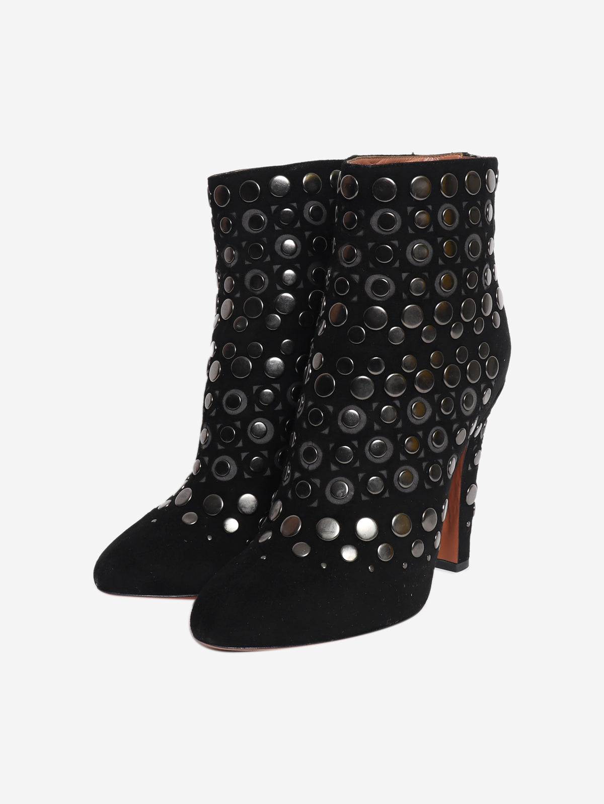 Black suede studded ankle boots - EU 39.5