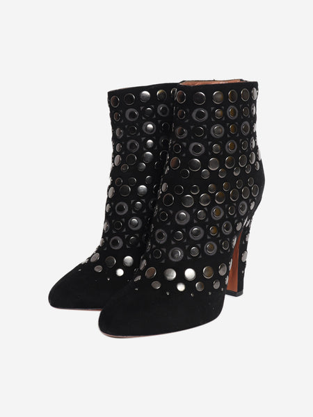 Black suede studded ankle boots - EU 39.5 alternate image