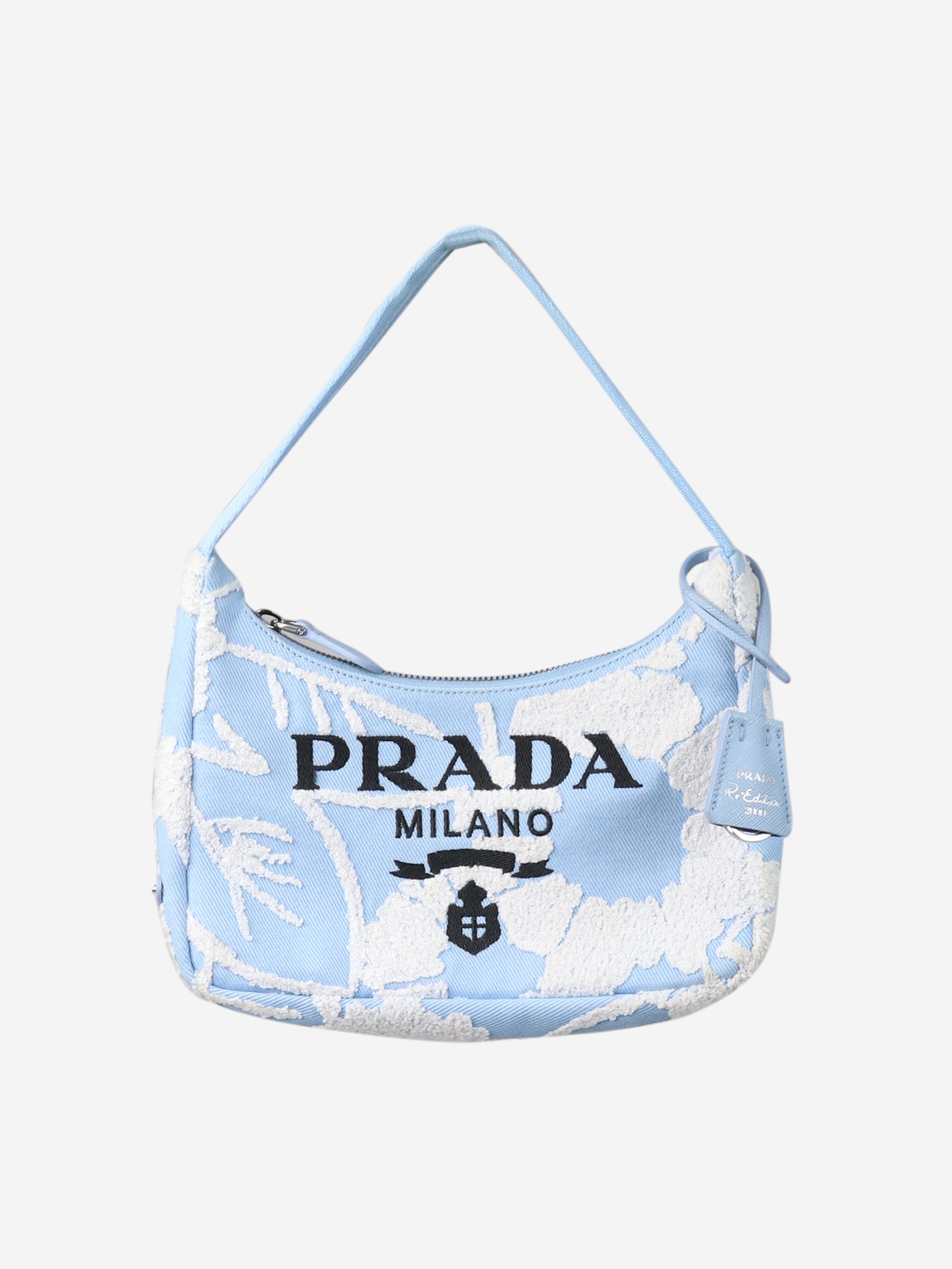 Prada blue shoulder outlet bag