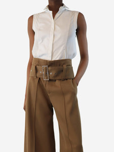 Brunello Cucinelli White silk sleeveless shirt - size XS