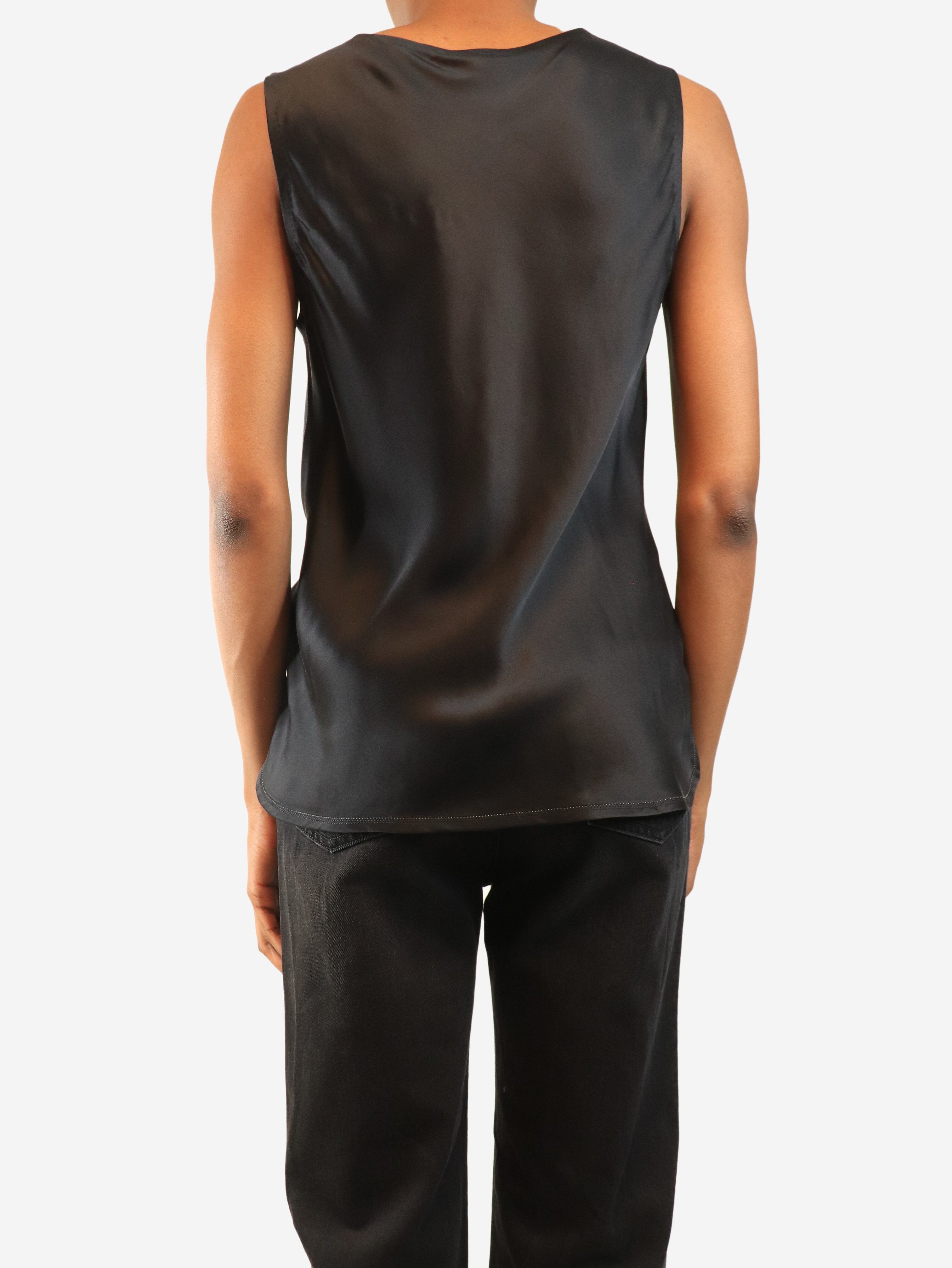 Black silk shell top - size S Tops Anna Valentine 