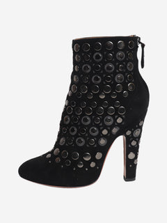 Black suede studded ankle boots - EU 39.5