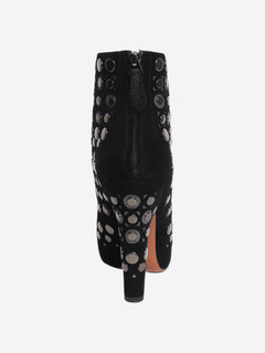 Black suede studded ankle boots - EU 39.5