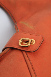 Hermes Orange Vintage Lock Hobo Gulliver bag