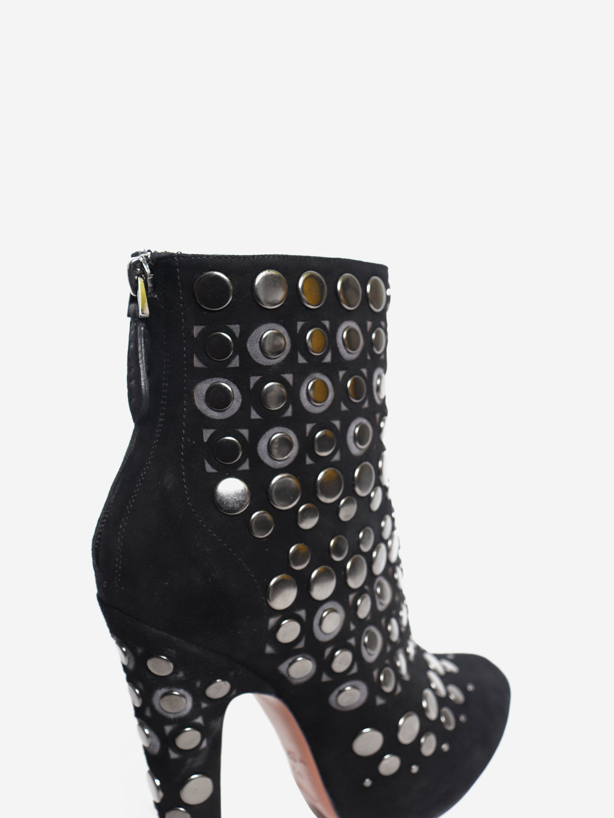 Black suede studded ankle boots - EU 39.5