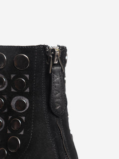 Black suede studded ankle boots - EU 39.5