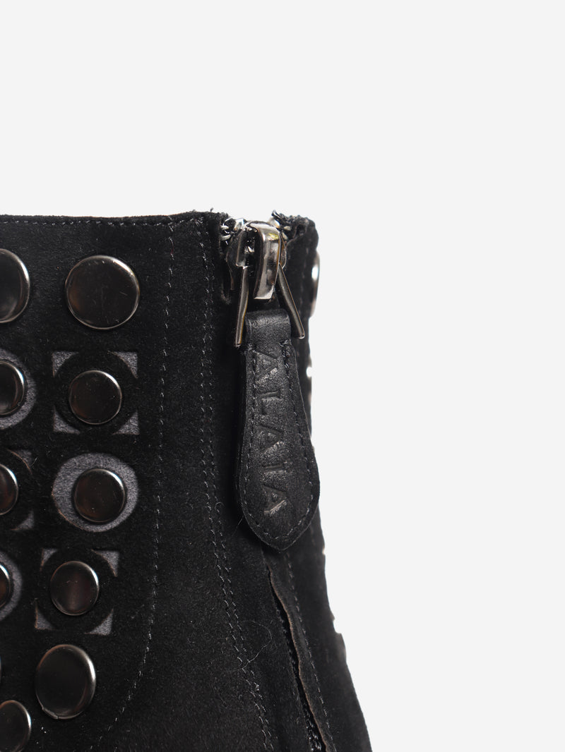 Black suede studded ankle boots - EU 39.5