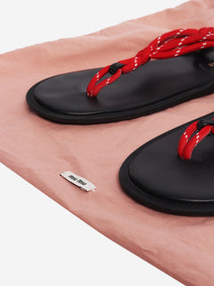 Black and red rope sandals - size EU 39 Flat Sandals Miu Miu 