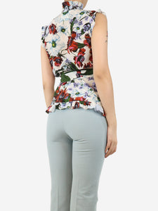 Erdem Multi silk floral top - size UK 8