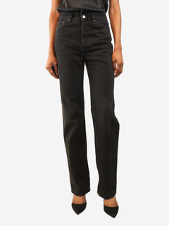 Black classic cut straight-leg jeans - size UK 8