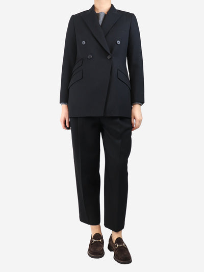 Black wool two-piece suit set - size UK 8 Sets Partow 