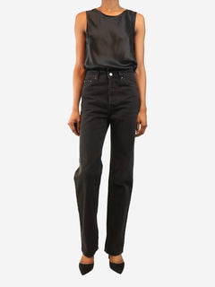 Black classic cut straight-leg jeans - size UK 8