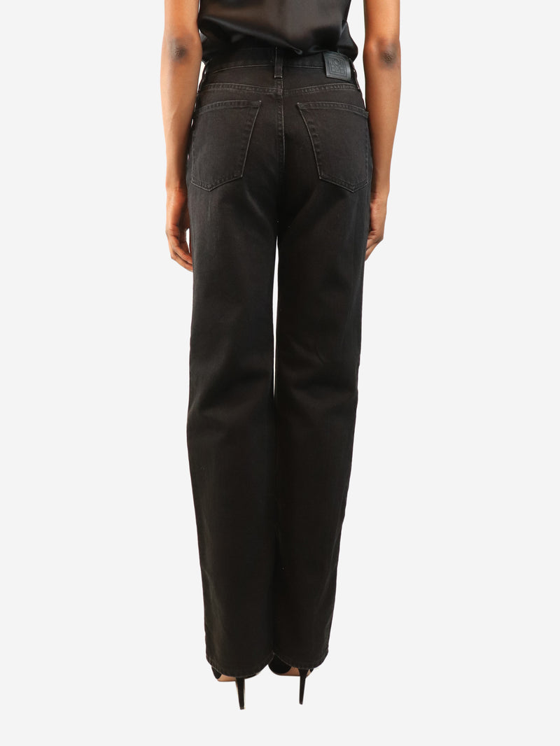 Black classic cut straight-leg jeans - size UK 8