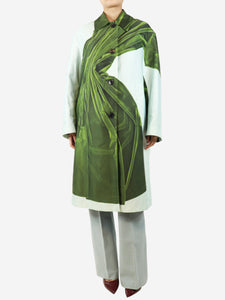 Dries Van Noten Light blue and green printed coat - size S