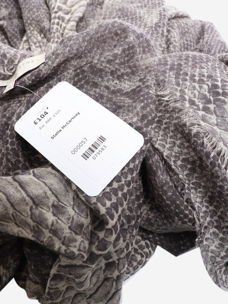 Grey large snake-print scarf alternate image