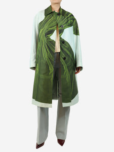 Dries Van Noten Light blue and green printed coat - size S