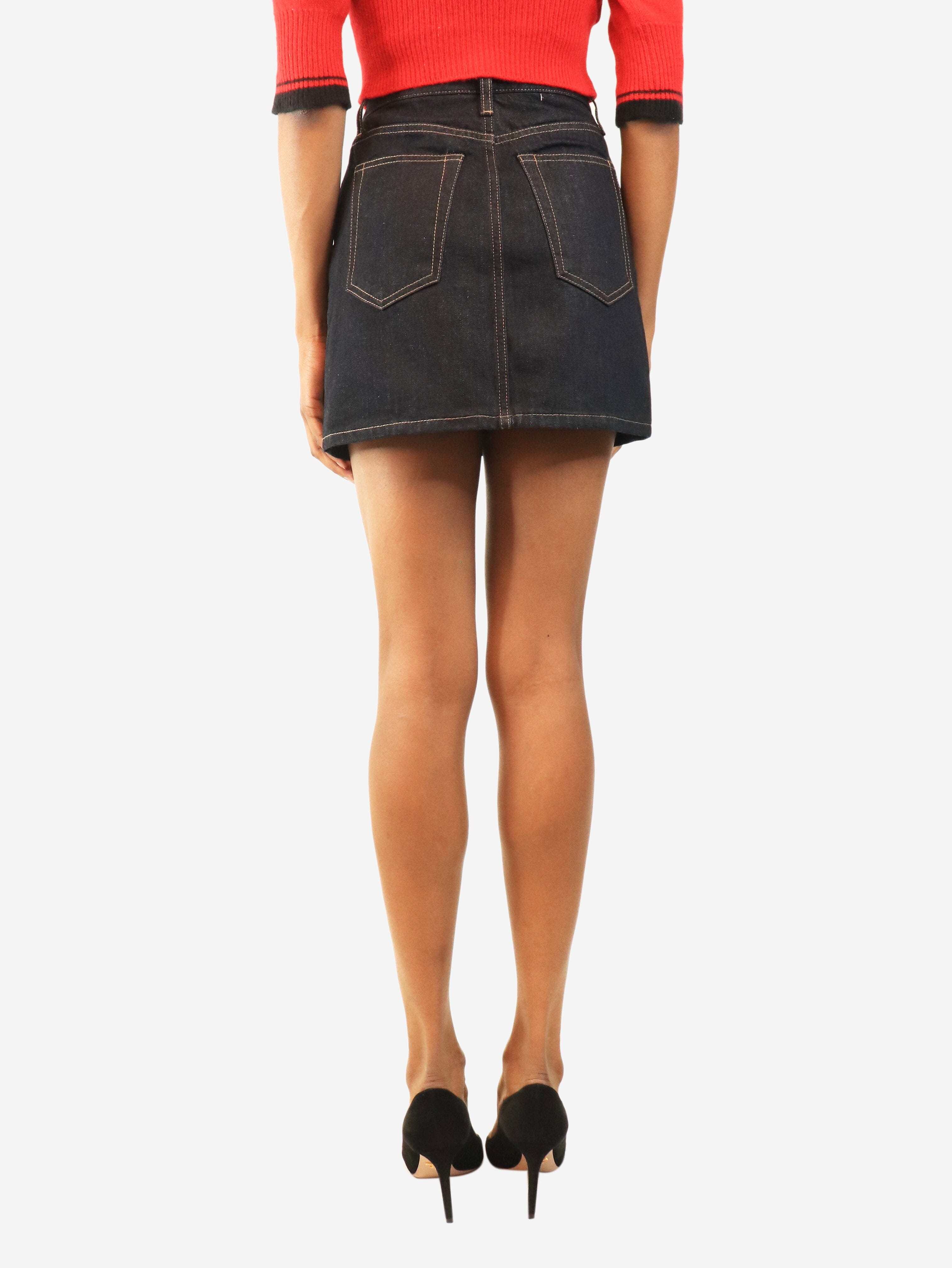 Indigo denim mini skirt - size UK 6 Skirts Helmut Lang 