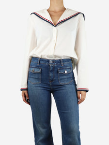 Moschino Boutique White sailor shirt - size UK 14