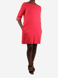 Goat Pink wool crepe dress - size UK 12