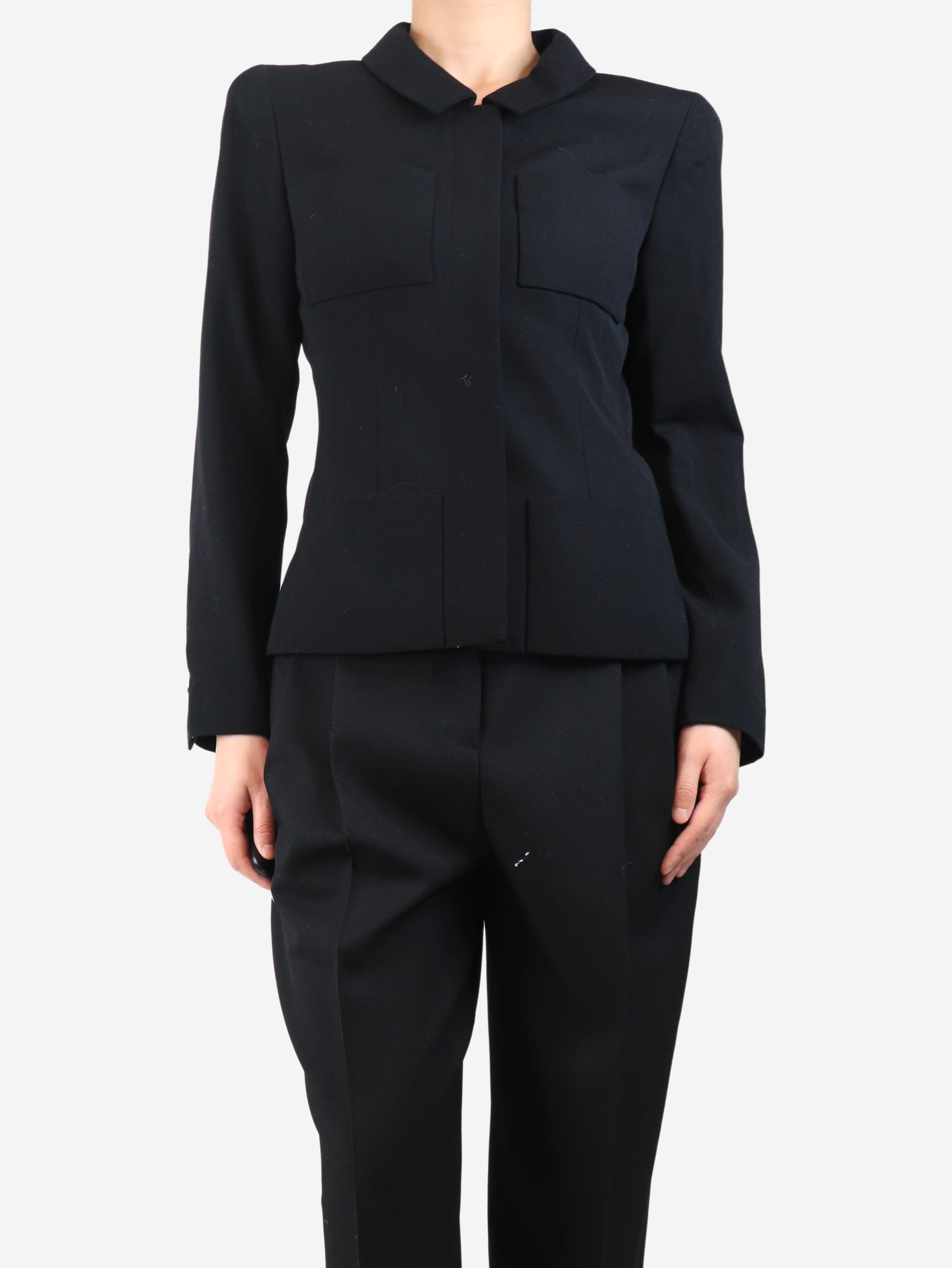 Black tailored wool jacket - size UK 12 Coats & Jackets Chanel 