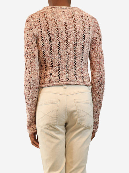 Pink loose-knit cropped jumper - size XS alternate image