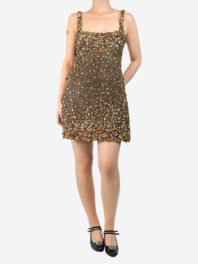 Gold Midas embellished mini dress - size L Dresses Clio Peppiatt 