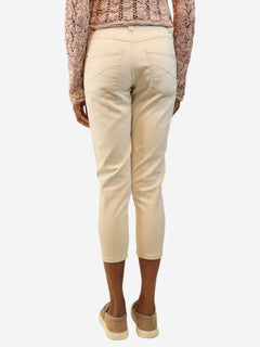 Neutral mid-rise straight-leg jeans - size UK 6