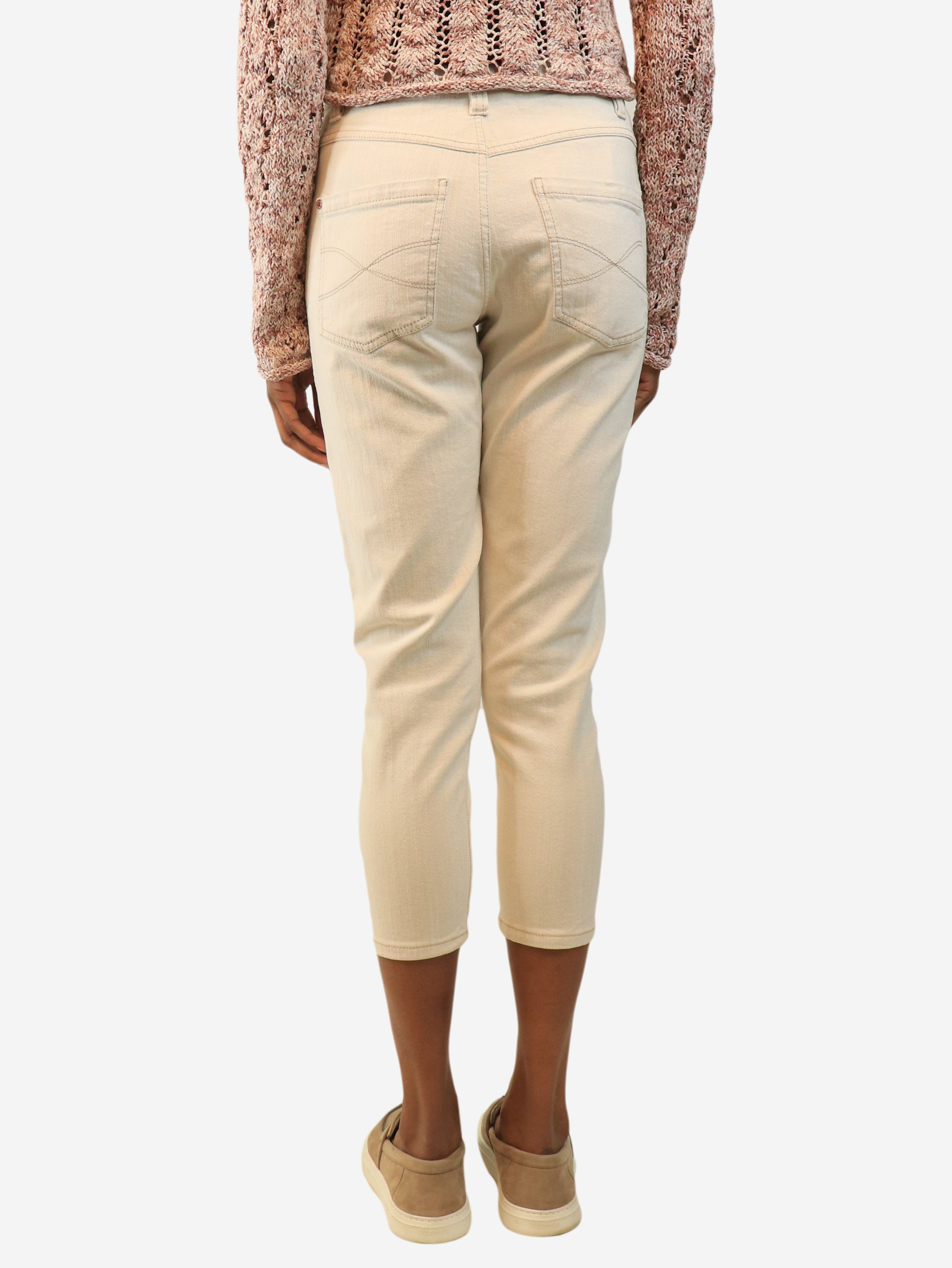 Neutral mid-rise straight-leg jeans - size UK 6