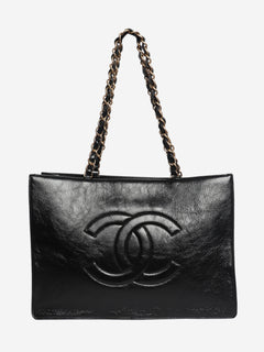 Black 2020 crinkled leather GST tote bag Tote Bags Chanel 