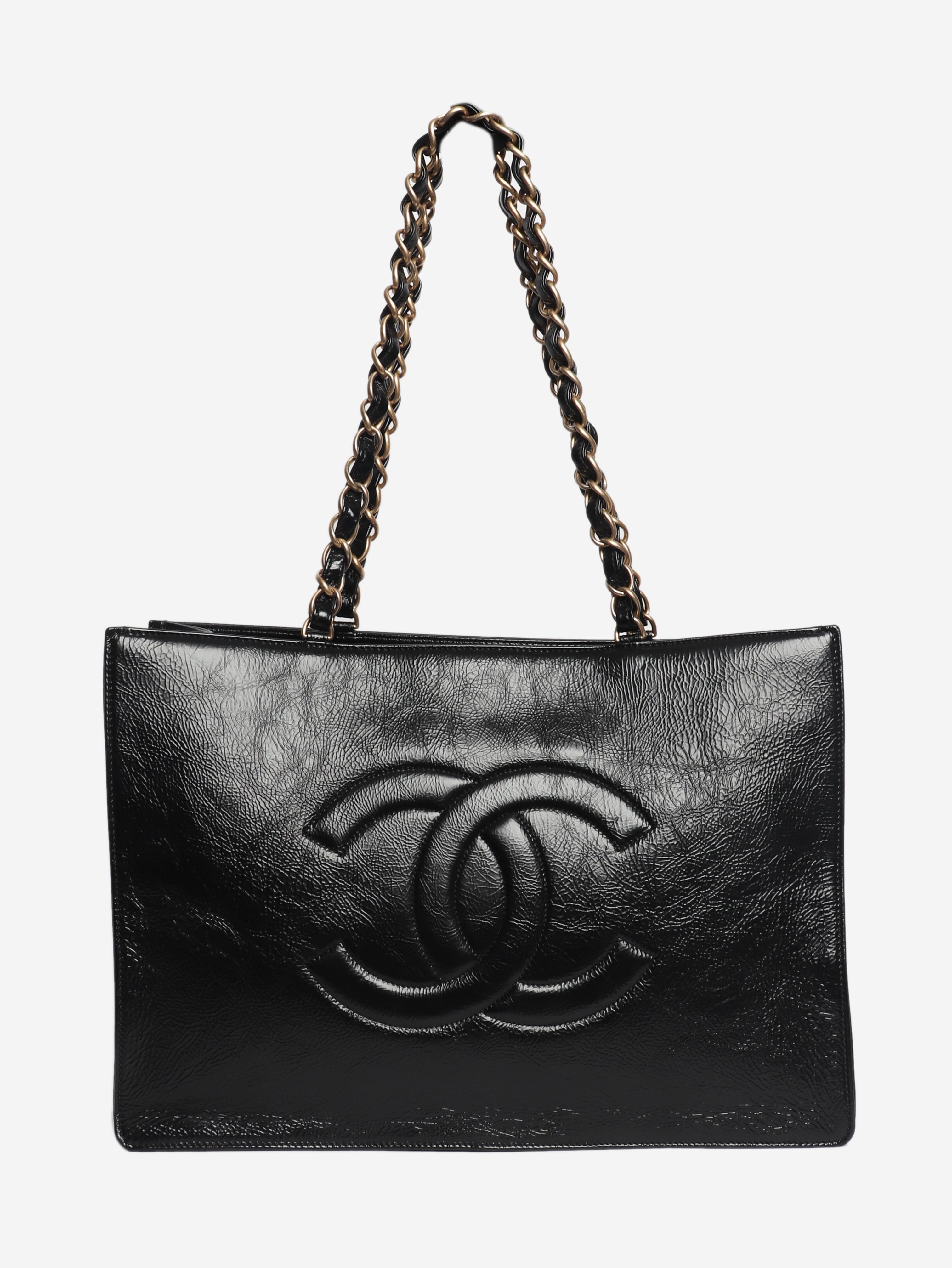 Black 2020 crinkled leather GST tote bag Tote Bags Chanel 