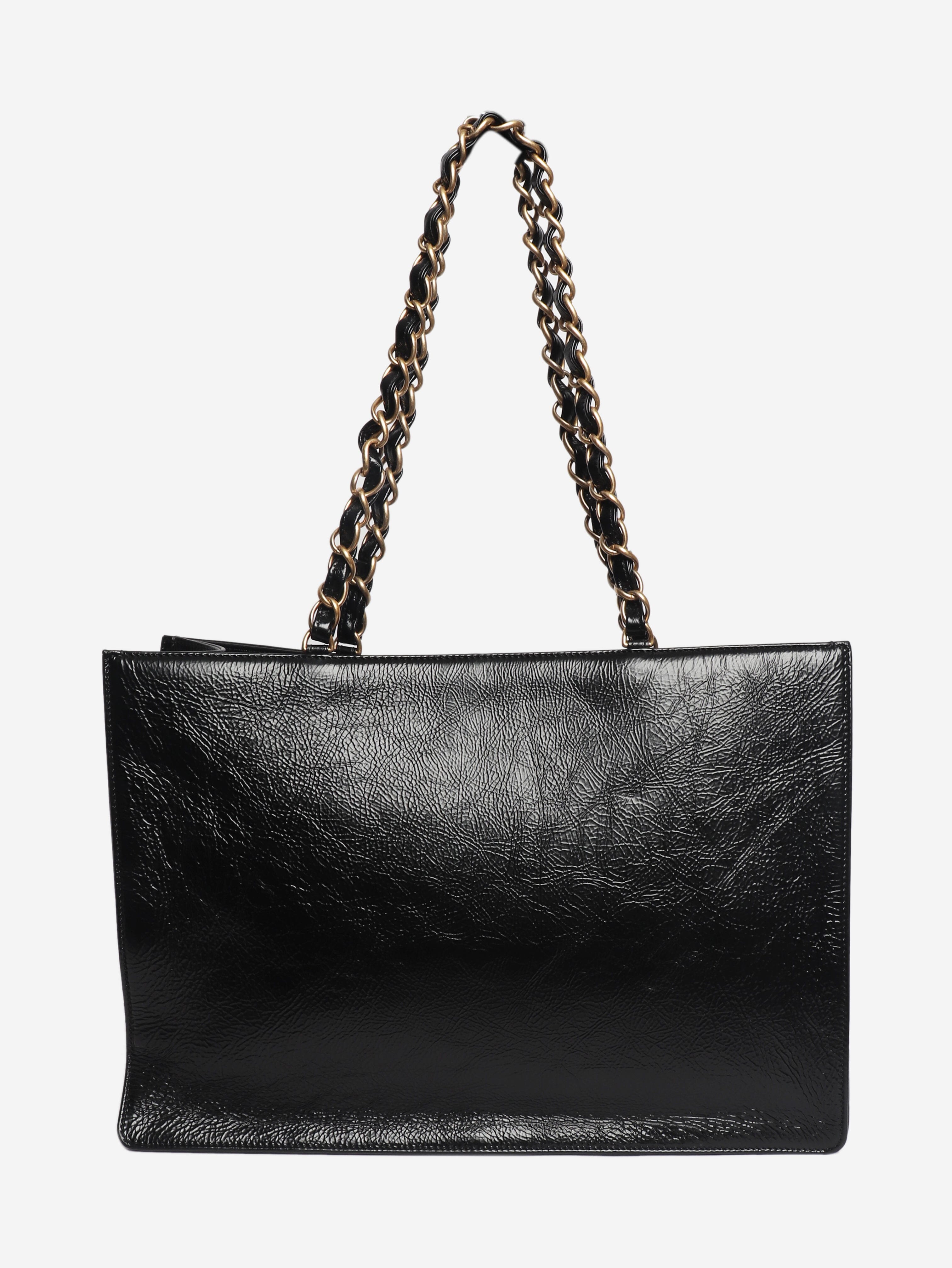 Black 2020 crinkled leather GST tote bag Tote Bags Chanel 