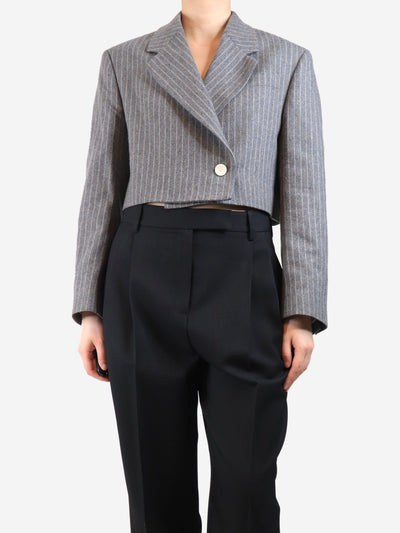 Grey pinstripe cropped wool jacket - size UK 8 Coats & Jackets Acne Studios 