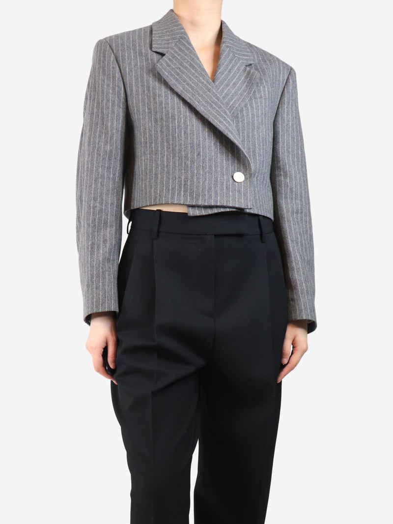 Grey pinstripe cropped wool jacket - size UK 8 Coats & Jackets Acne Studios 
