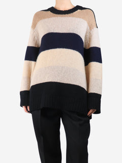 Neutral and black cashmere oversized jumper - size XS Knitwear Khaite 