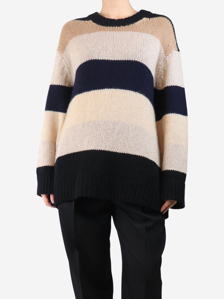 Neutral and black cashmere oversized jumper - size XS product image