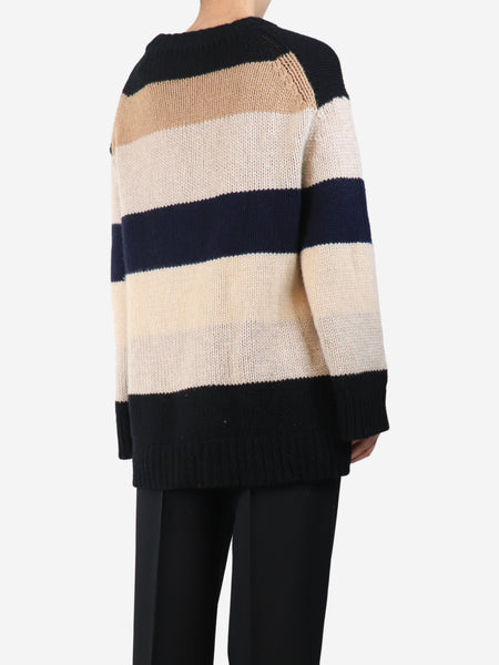 Neutral and black cashmere oversized jumper - size XS alternate image