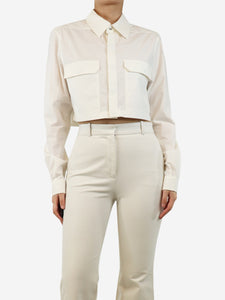 Rick Owens White cropped shirt - size UK 8