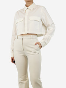 Rick Owens White cropped shirt - size UK 8