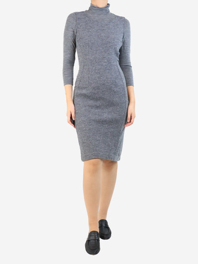 Grey mock-neck midi dress - size UK 8 Dresses Sportmax 