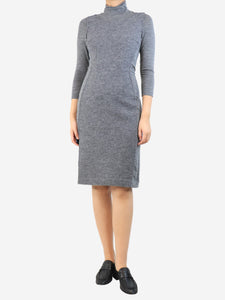Sportmax Grey mock-neck midi dress - size UK 8