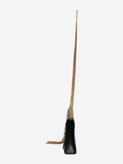 Kate black leather cross-body tassel bag