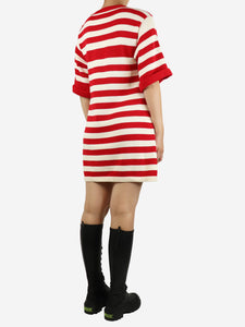 Gucci Red and cream striped knit mini dress - size S