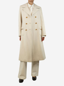 Gucci Cream double-breasted wool coat - size UK 12