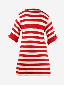 Gucci Red and cream striped knit mini dress - size S