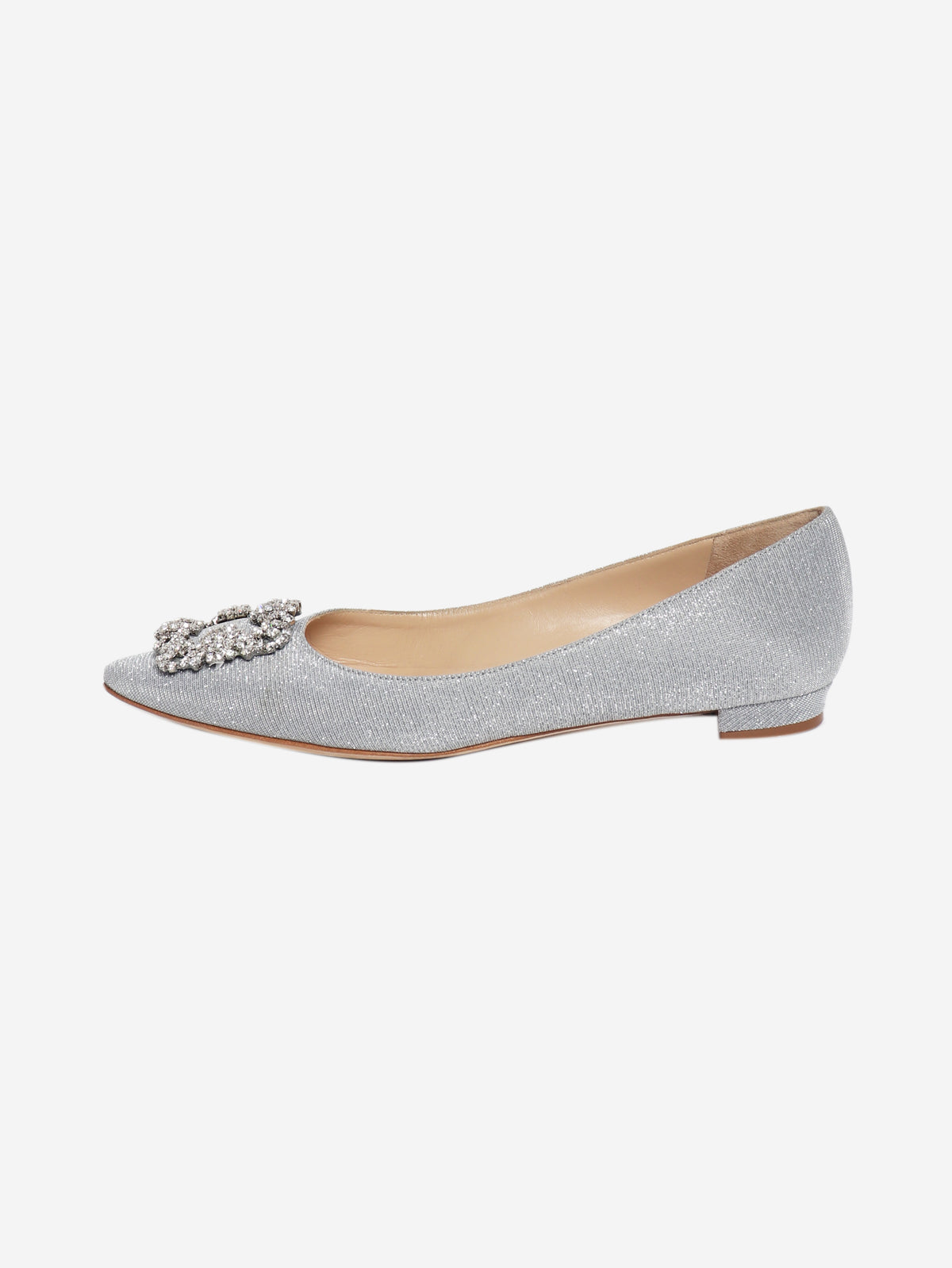 Silver Hangisflat glitter pumps - size EU 38.5