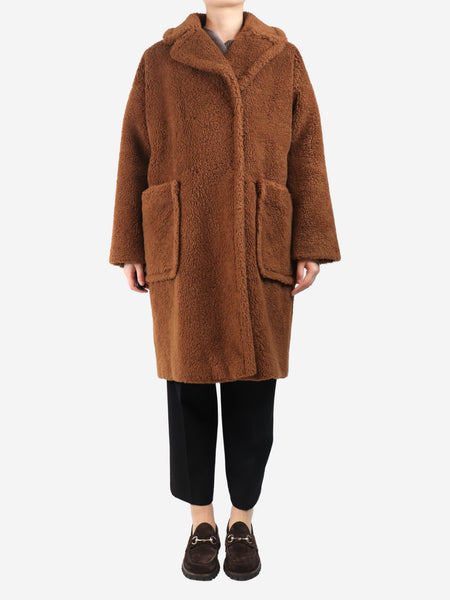 Brown teddy coat - size UK 14 product image