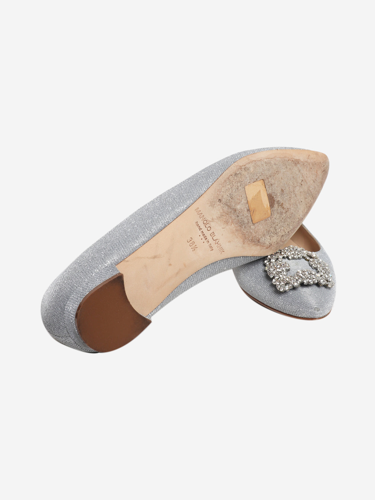 Silver Hangisflat glitter pumps - size EU 38.5